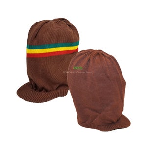 x large BROWN rasta tam crown dread hat