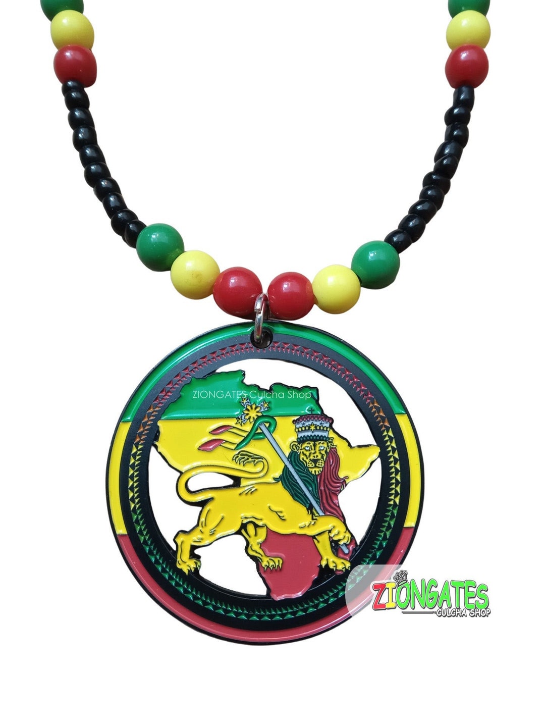 Lion of Judah Metal Rasta Necklace With Map of Africa - ETHIOPIA - Etsy