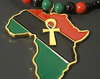 Red black shop green african necklace