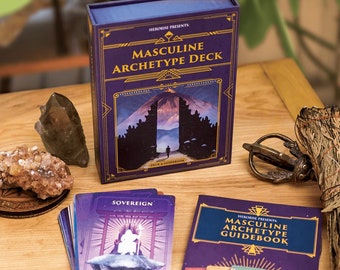 MASCULINE ARCHETYPE DECK : Empowering Positive Masculinity Oracle Deck (Tarot, Cards, Prompts)