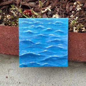 Ocean Waves | Magnetic Canvas | Mini Canvas | Ocean | Waves | Hand Painted | Mini Artwork
