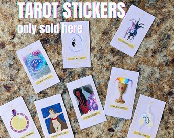 Tarot Card Sticker, Vinyl Sticker, Justice, Ace of Cups Sticker, Death Sticker l Witchy, Astrology, Celestial, Moon, Empress, The Lovers