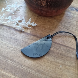 Shungite half Moon Polished Necklace
