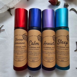 Crystal Infused Essential Oil Rollers 10ml / 4 Scents with Intentions