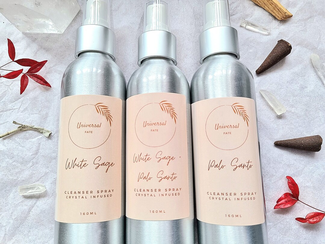 Cleansing Sprays / Crystal Infused/ Clean and Clear Rooms / White Sage / Palo Santo / Mix of