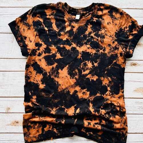 Bleach Tie Dye Tshirt Reversed Tie Dye Shirt Tie Dye Shirt Etsy