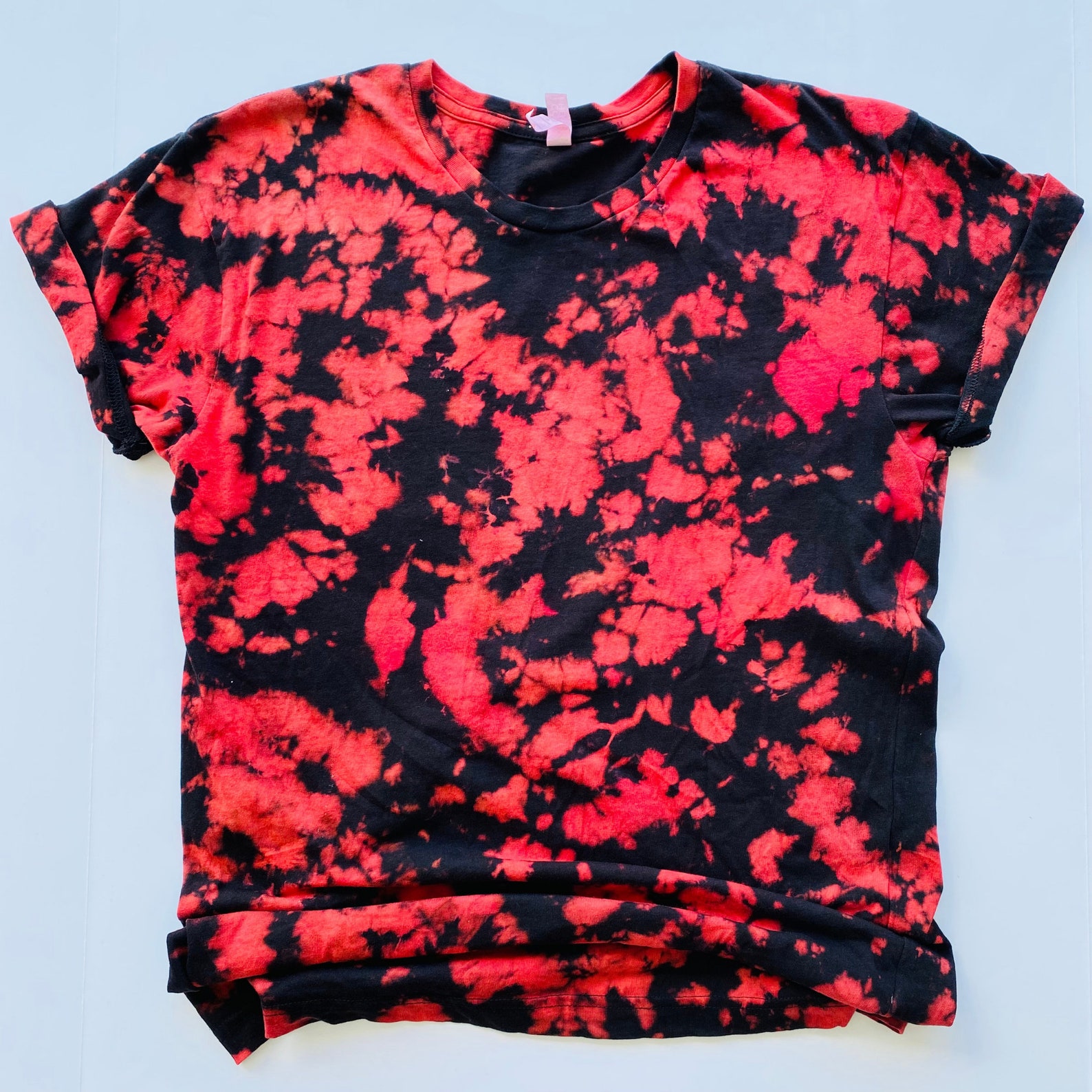 reverse tie dye red shirt