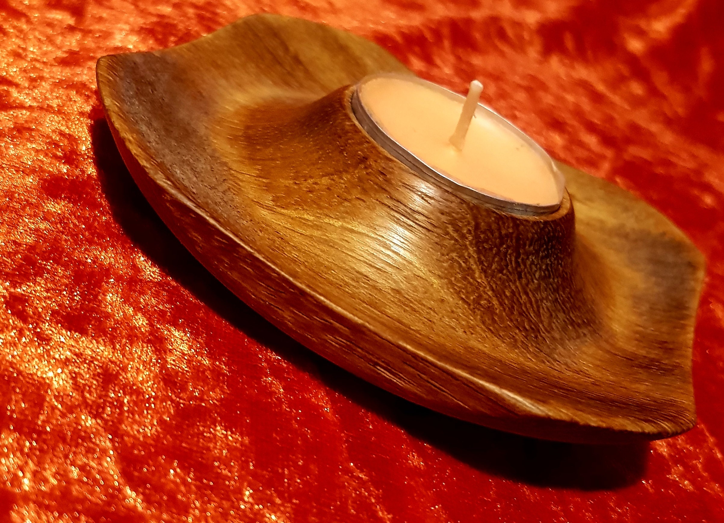 Handmade wooden tea light holder Etsy