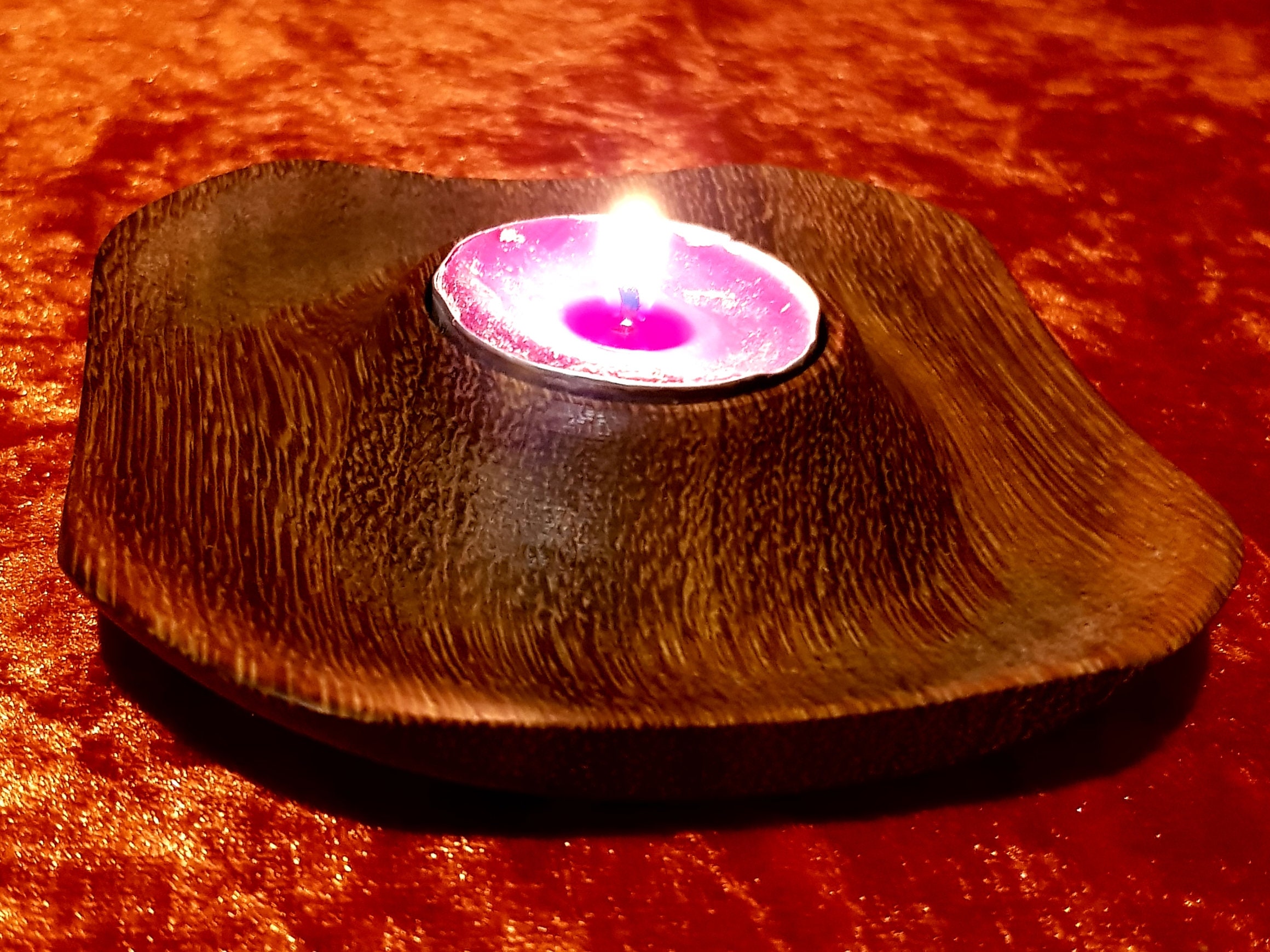 Handmade wooden tea light holder Etsy