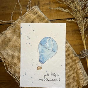 Glückwunschkarte 'Hochzeit' mit Umschlag | handgemalt, Unikat, Karte, Aquarell, Lettering, minimalistisch