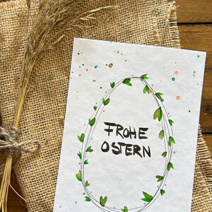 Karte Ostern 'Ei' mit Umschlag | handgemalt, Unikat, Karte, Aquarell, Lettering, Oster, Ei, floral, minimalistisch