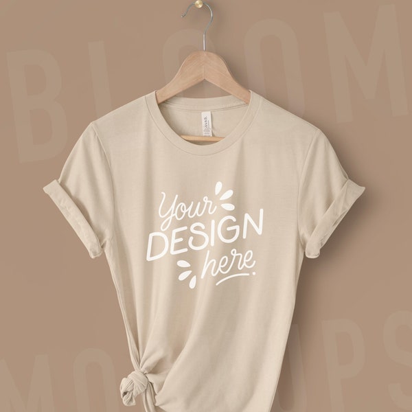 Bella Canvas 3001 TShirt Mockup | Natural Bella Canvas Shirt Mockup | Cream Shirt Mockups | T-shirt Mockup | Simple Mockup