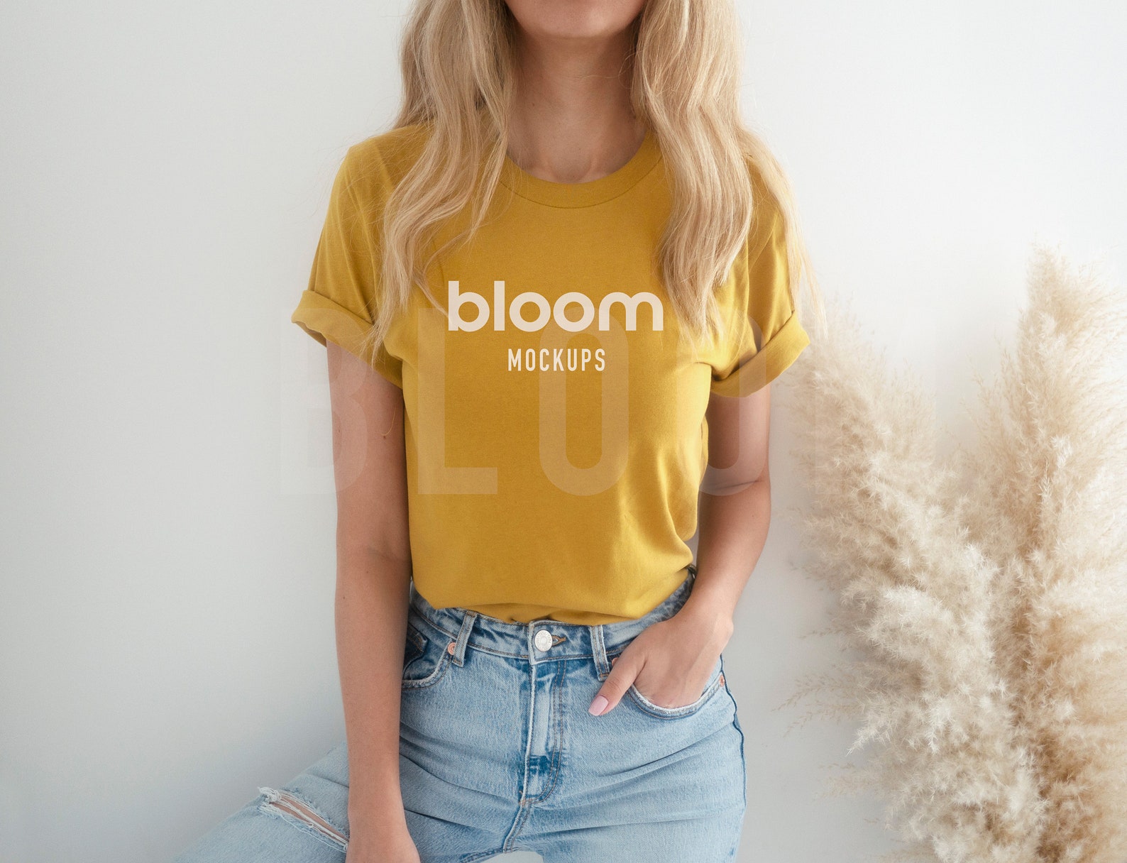 Download Bella Canvas 3001 Mockup Mustard Tshirt Mockup T-shirt ...