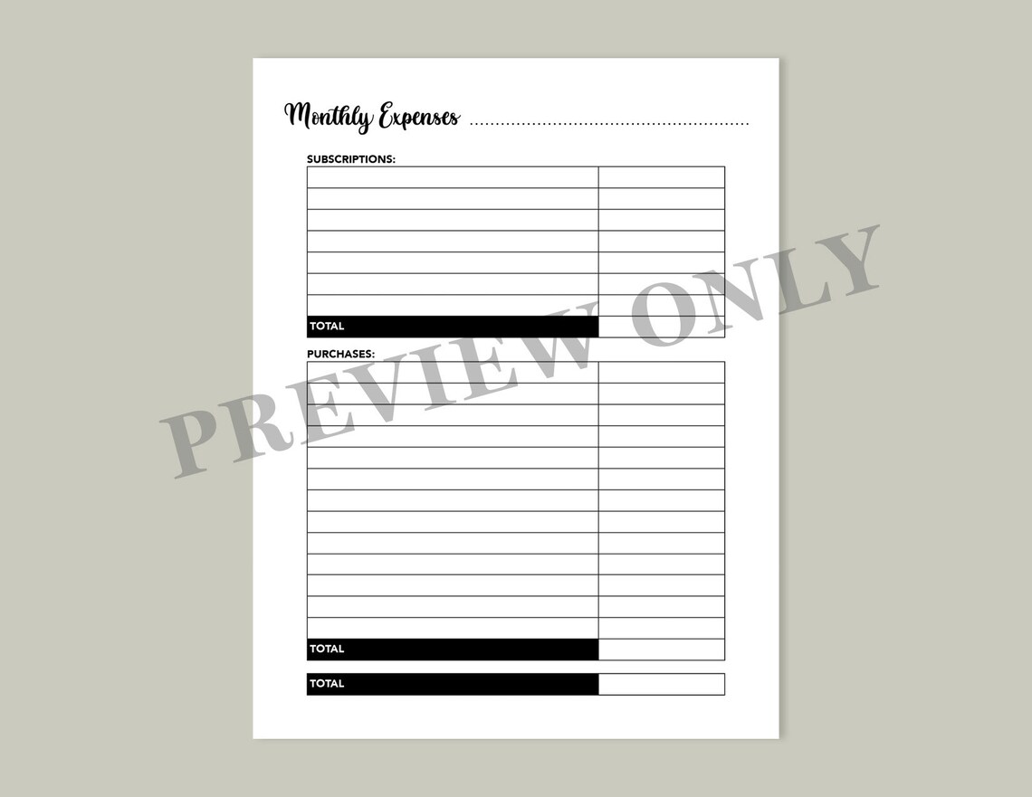 Small Business Expenses Planner Printable Home Business - Etsy