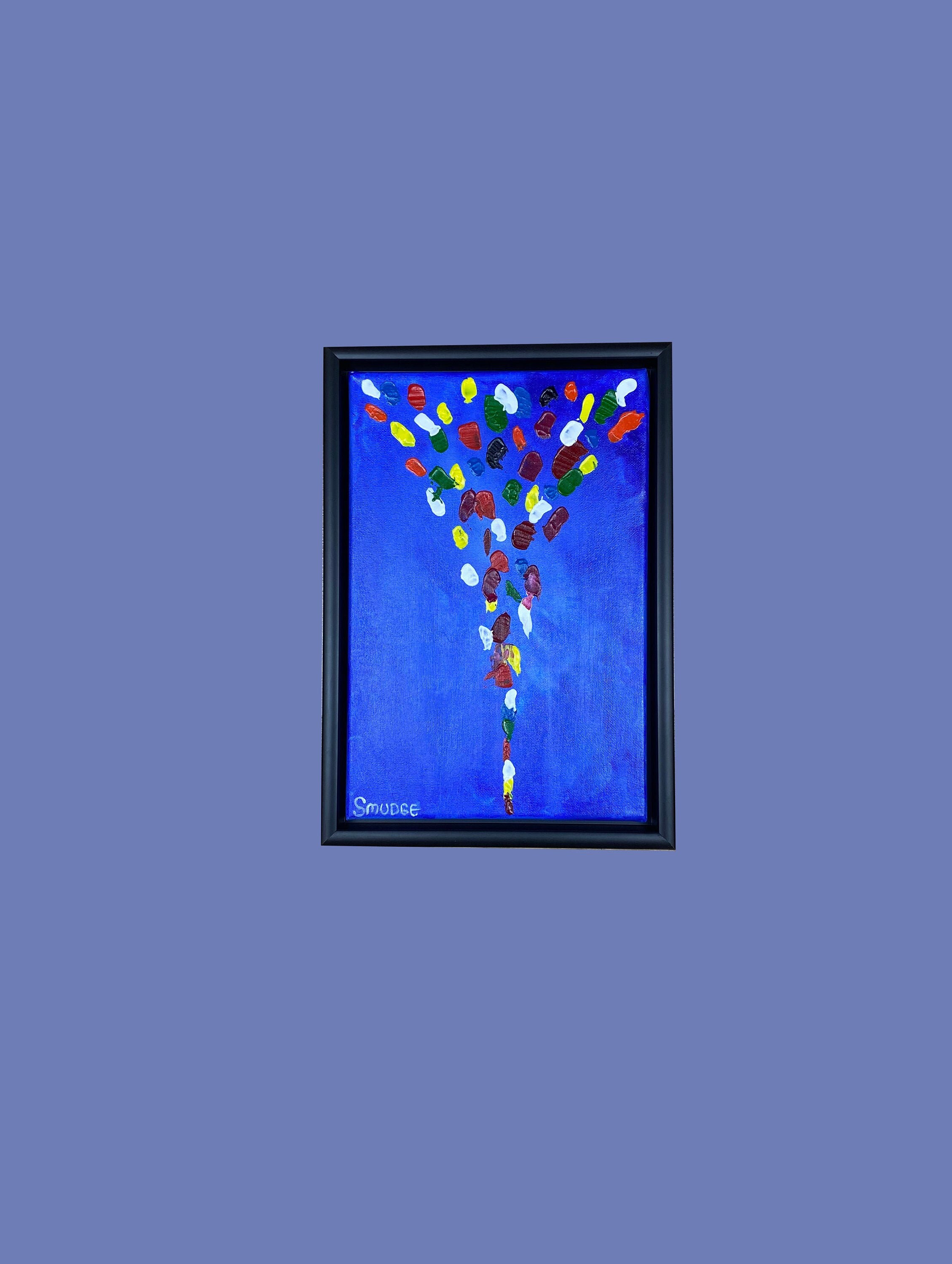 Blue Smudge Original Acrylic on Canvas Etsy