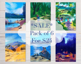 Pack of 6 Cards, Bundle of Greeting Cards, Nature Card Pack of 6