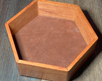Dice Folding Hexagon Tray w/Velvet Rolling for DND Dice Games and Candy 4 Colors 