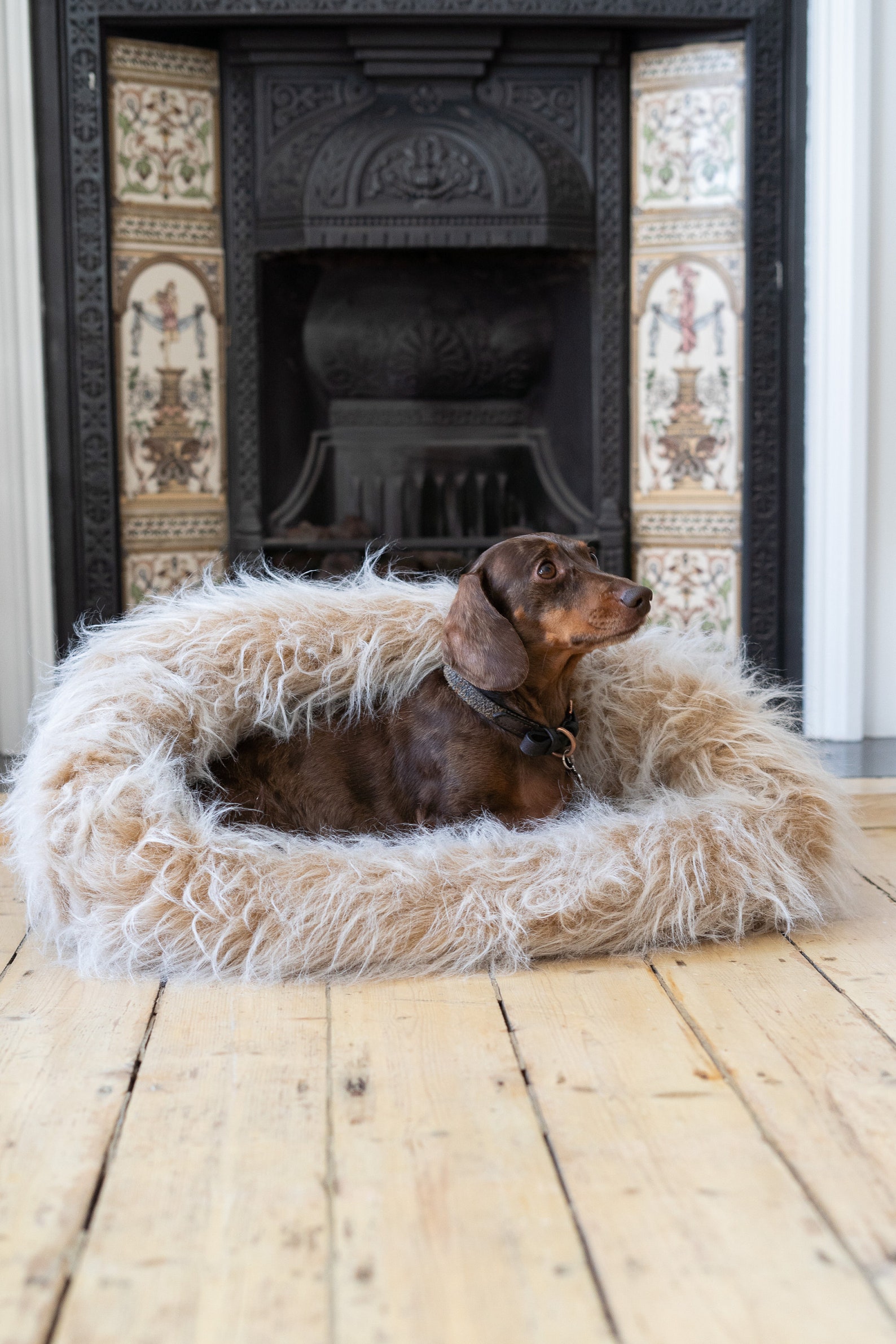 Paw Print Bespoke Fabric Dog Bed Faux Fur Luxury Travel Etsy UK