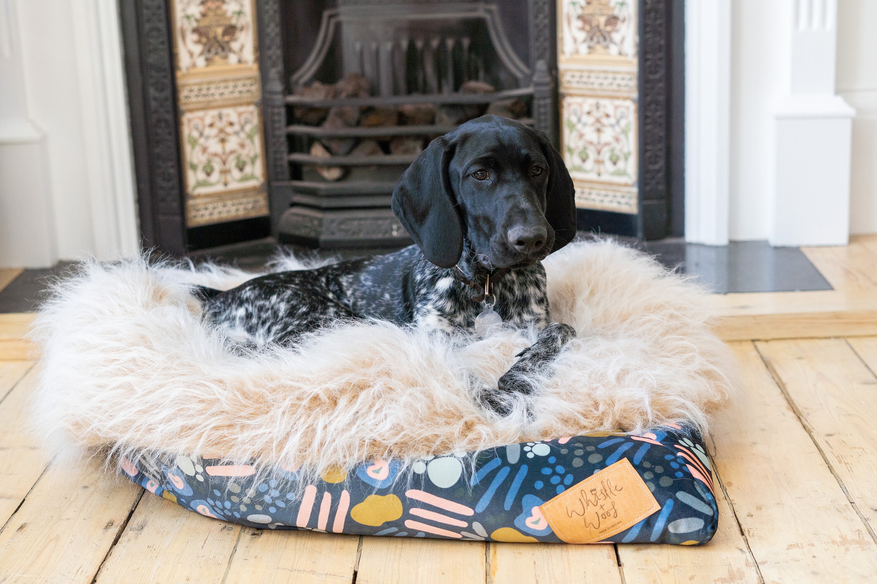 Paw Print Bespoke Fabric Dog Bed Faux Fur Luxury Travel Etsy UK