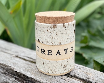 Ceramic Treat Jar | Handmade | Glaze | Cork Stopper