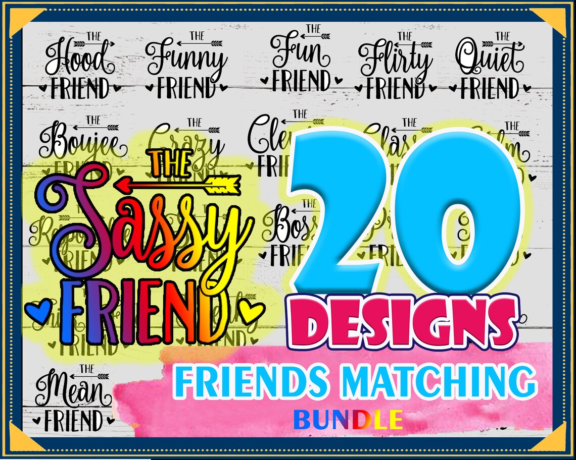 Download 20 Friends Matching Shirts SVG Friends Svg Bundle Girls | Etsy