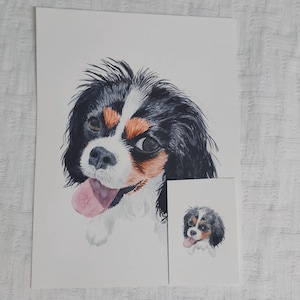 Small Custom Pet portrait in watercolors, handmade. Personalised pet portrait. Dog, cat, hamster, parrot, rabbit... Any animal. No print.