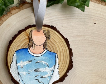 TAYLOR SWIFT  1989 album cover hand-painted, double-sided wood slice ornament