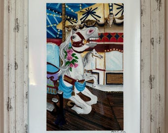 11x14 with white border, High quality linen paper, Royal Carosuel ride , D i s n e y decor