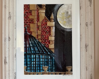 11x14 with white border, High quality linen paper, Haunted, Spooky Mansion, D i s n e y decor