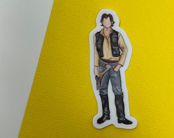 Waterproof, vinyl Solo sticker, faceless watercolor modern simplistic style sticker