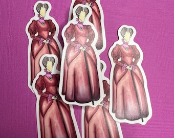Faceless watercolor waterproof vinyl Cinder Ella villain sticker, Evil step mother, Halloween