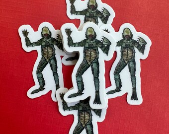 2 inch faceless watercolor, waterproof vinyl sticker, classic Halloween monster, swamp monster C r e a t u r e