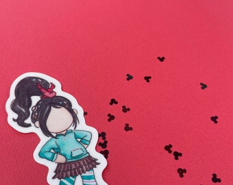 Wreck It Ralph Vanellope vinyl waterproof watercolor sticker, vinyl sticker, water bottle stickers, planner stickers