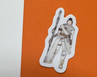 Waterproof, vinyl last Jedi sticker, modern, simplistic, faceless watercolor sticker