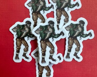2 inch faceless watercolor, waterproof vinyl sticker, classic Halloween monster, warewolf W o l f m a n