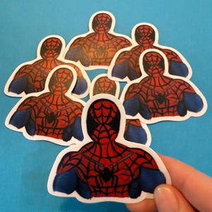 3 inch hand-painted acrylic SPIDER MAN  vinyl sticker, waterproof sticker, Superhero, Avengers