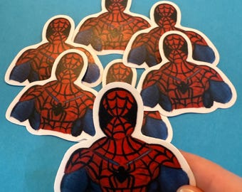 3 inch hand-painted acrylic SPIDER MAN  vinyl sticker, waterproof sticker, Superhero, Avengers