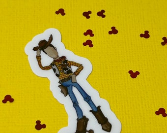 Disney Woody doll, waterproof vinyl sticker, watercolor painting design, Toy Story