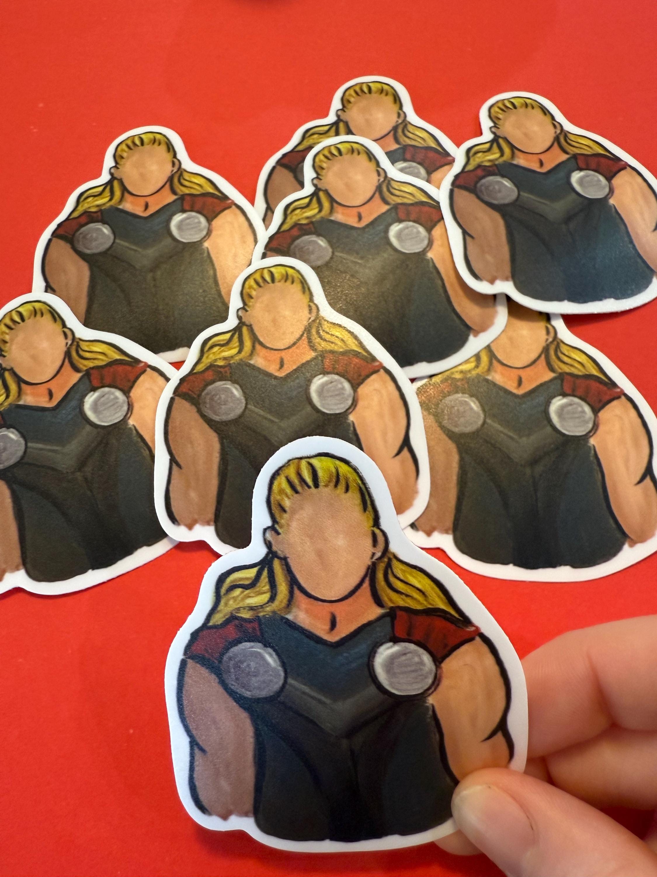 Thor Strong Sticker 3 Inch Hand-painted Acrylic THOR Vinyl Sticker, Waterproof Sticker ...