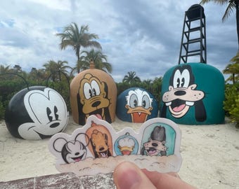 Cruise Line Private Island landmark vinyl sticker, waterproof sticker, Mouse and Friends, 2 inch sticker, Castaway Cay