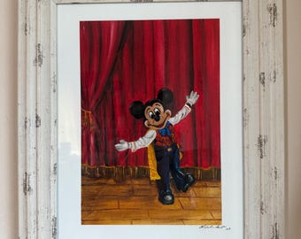 11x14 with white border, High quality linen paper, Castle Mouse character meet & greet , D i s n e y decor M i c k e y