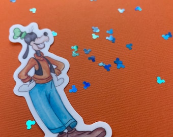 Goofy vinyl waterproof sticker, Disney stickers, A Goofy Movie, watercolor, faceless watercolor sticker 2 inch