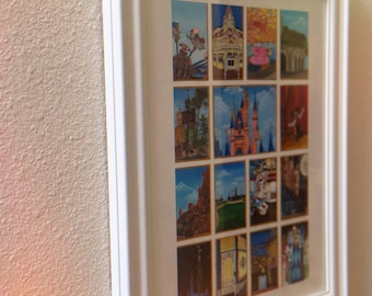 11x14 with white border, Magic Kingdom collage painting, PRINT on linen paper, D i s n e y home, D i s n e y decor, castle painting, Florida
