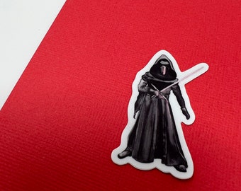 Waterproof vinyl dark side member sticker, modern simplistic Faceless watercolor style sticker