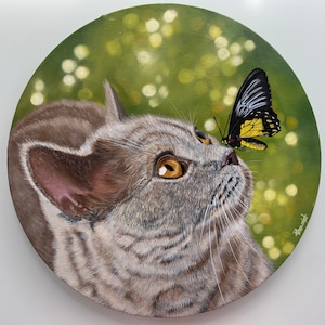 Cat in oil paint