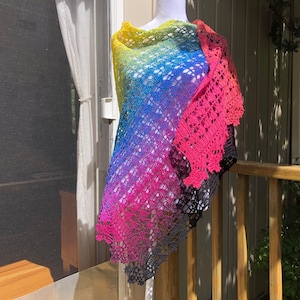 Rainbow REGENBOOG Summer Shawl Cotton Crochet