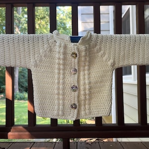 Bobble Baby Sweater Cardigan Cotton Crochet