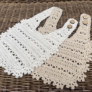 Baby bib filet cotton crochet