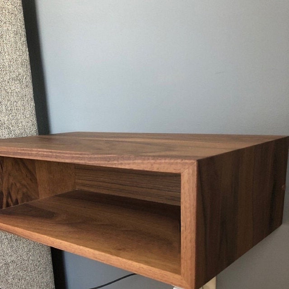 Solid Walnut Wood Floating Nightstand Walnut Nightstand Etsy