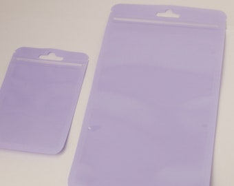 Purple Zip Lock Bags, Sealing Bag, Zipper Bag, Half Transparent Gift Bags, Lilac Hanging Packaging Bags